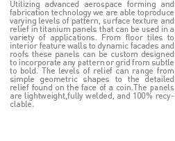 Titanium Relief Panel Info