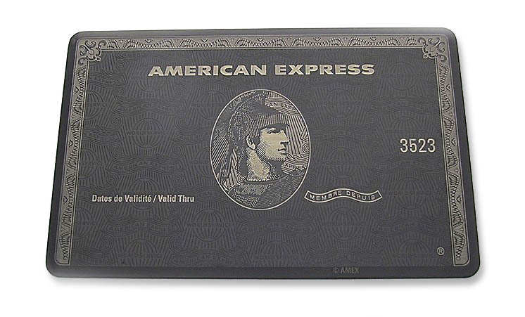 Centurion Black Titanium Credit Cards